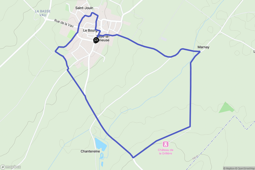 Faye-la-Vineuse : carte du parcours de randonnée - France