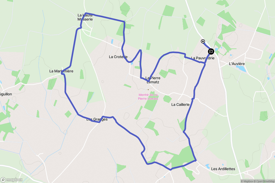 Chauve : carte du parcours de randonnée - France