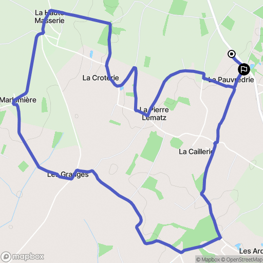 Chauve : carte du parcours de randonnée - France