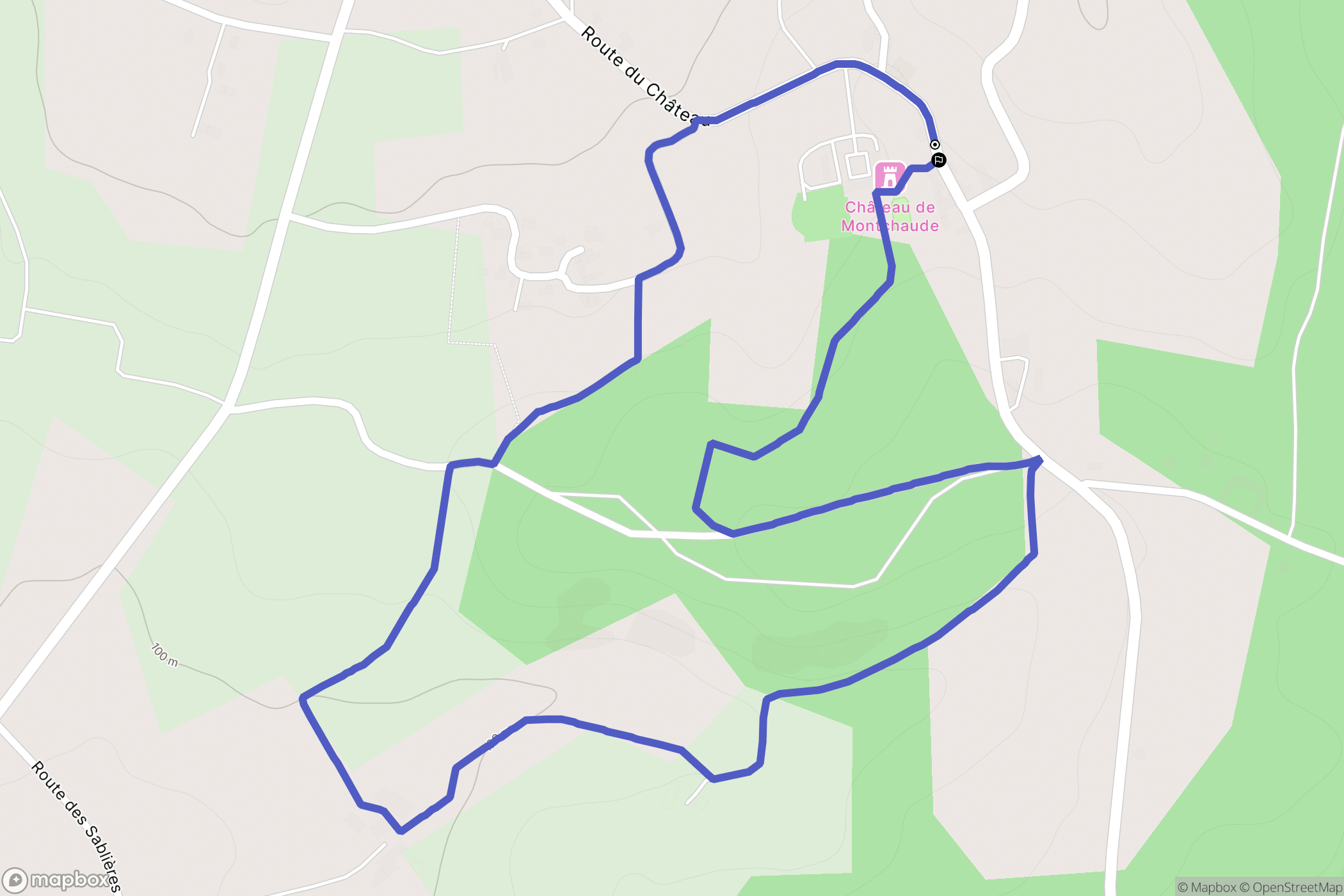 Montchaude : carte du parcours de randonnée - France