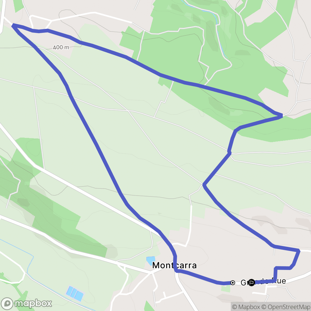 Montcarra : carte du parcours de randonnée - France