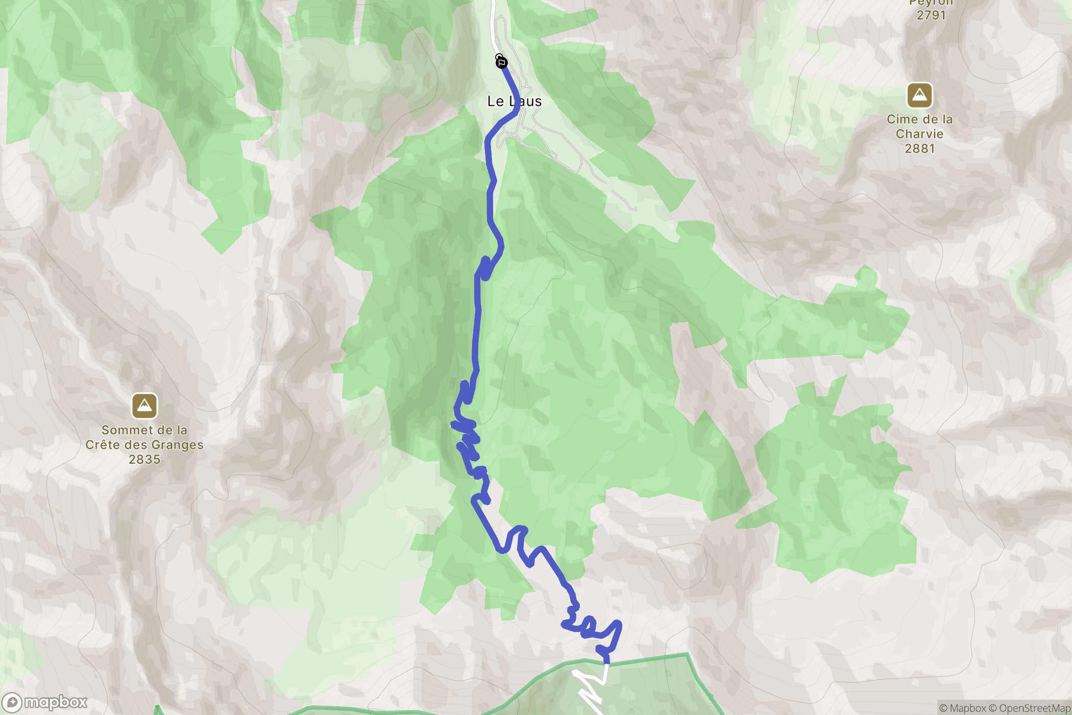 Cervières : carte du parcours de randonnée - France