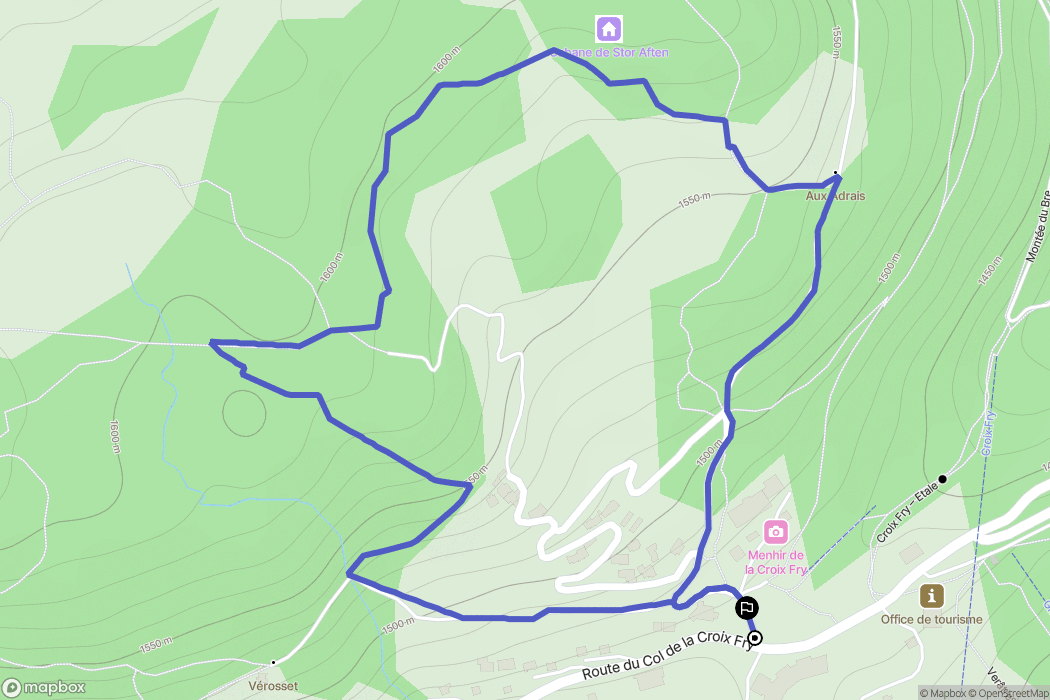 Manigod : carte du parcours de randonnée - France
