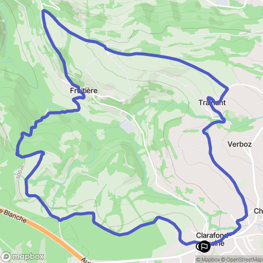 Clarafond-Arcine : carte du parcours de randonnée - France