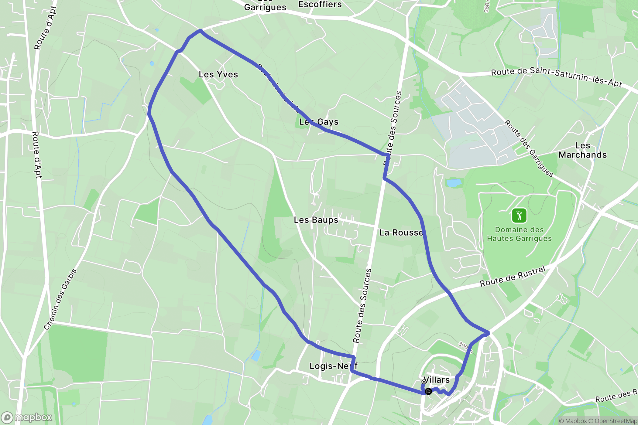 Villars : carte du parcours de randonnée - France