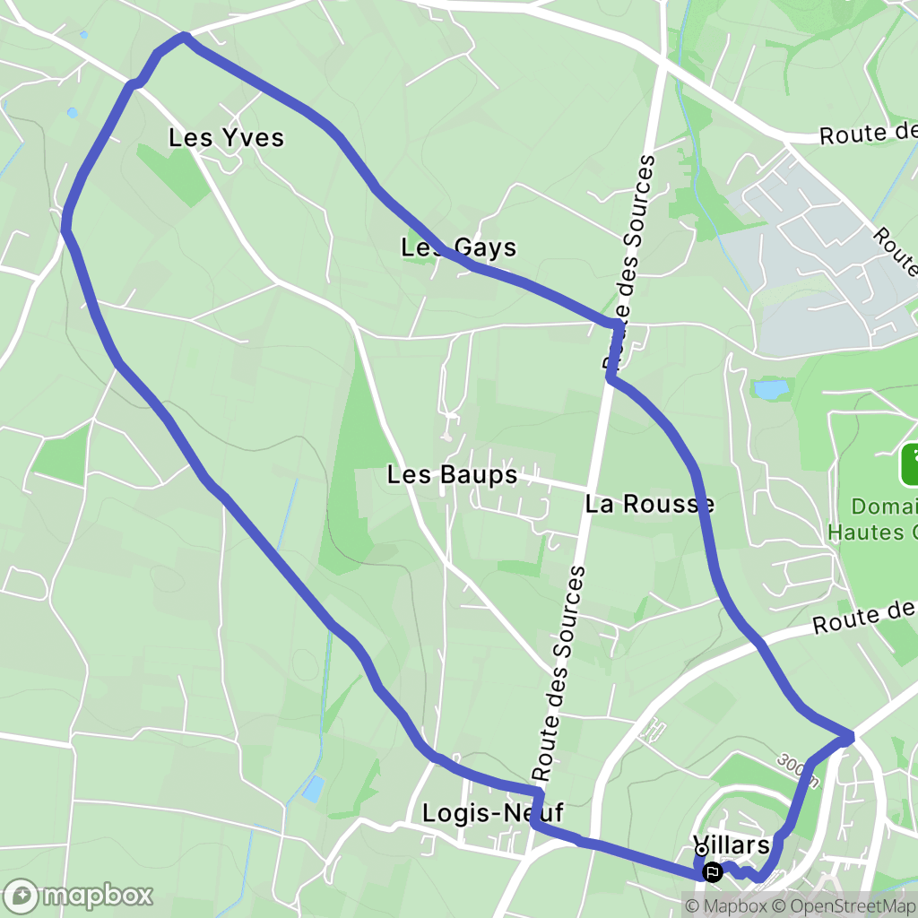 Villars : carte du parcours de randonnée - France