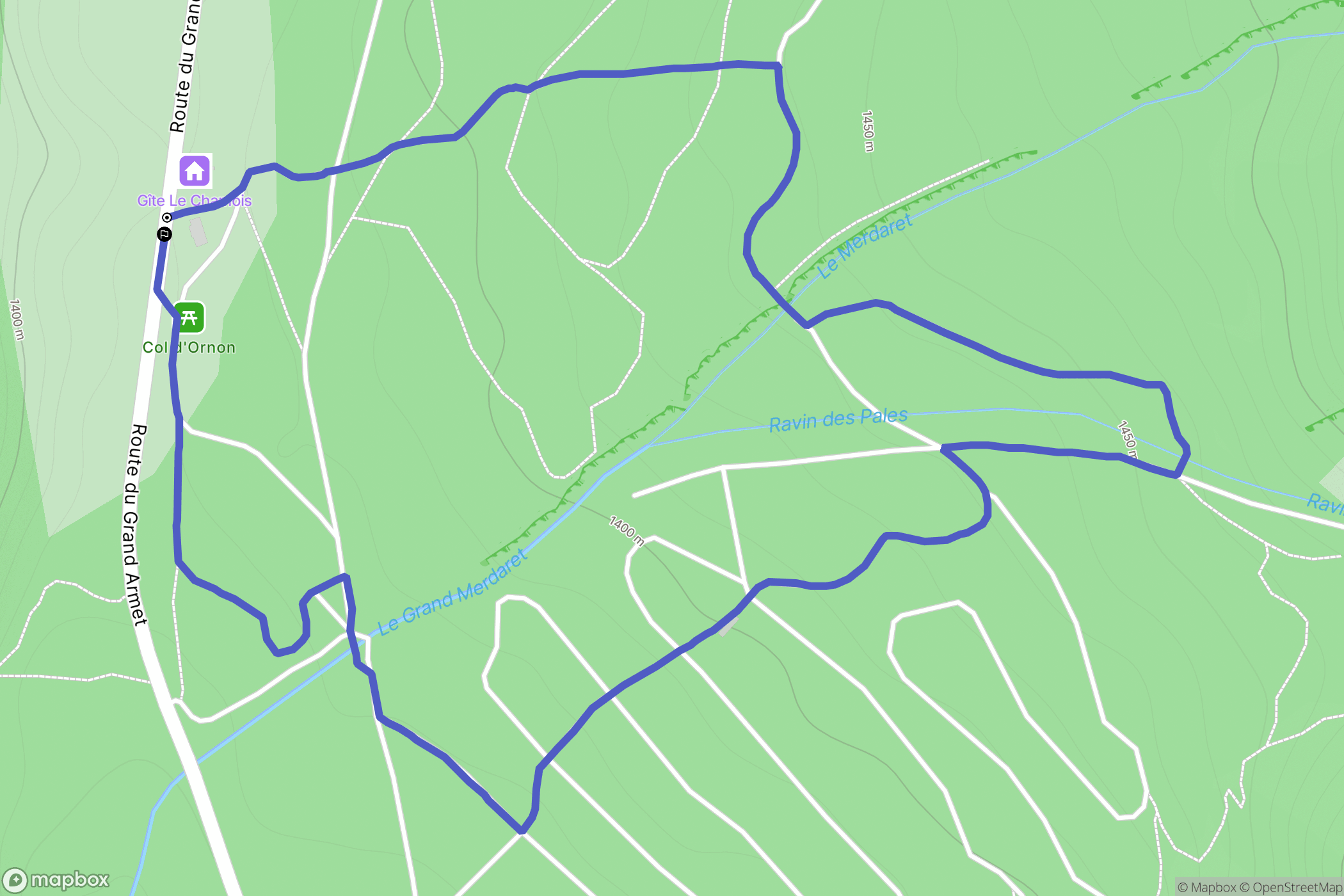 Chantepérier : carte du parcours de randonnée - France