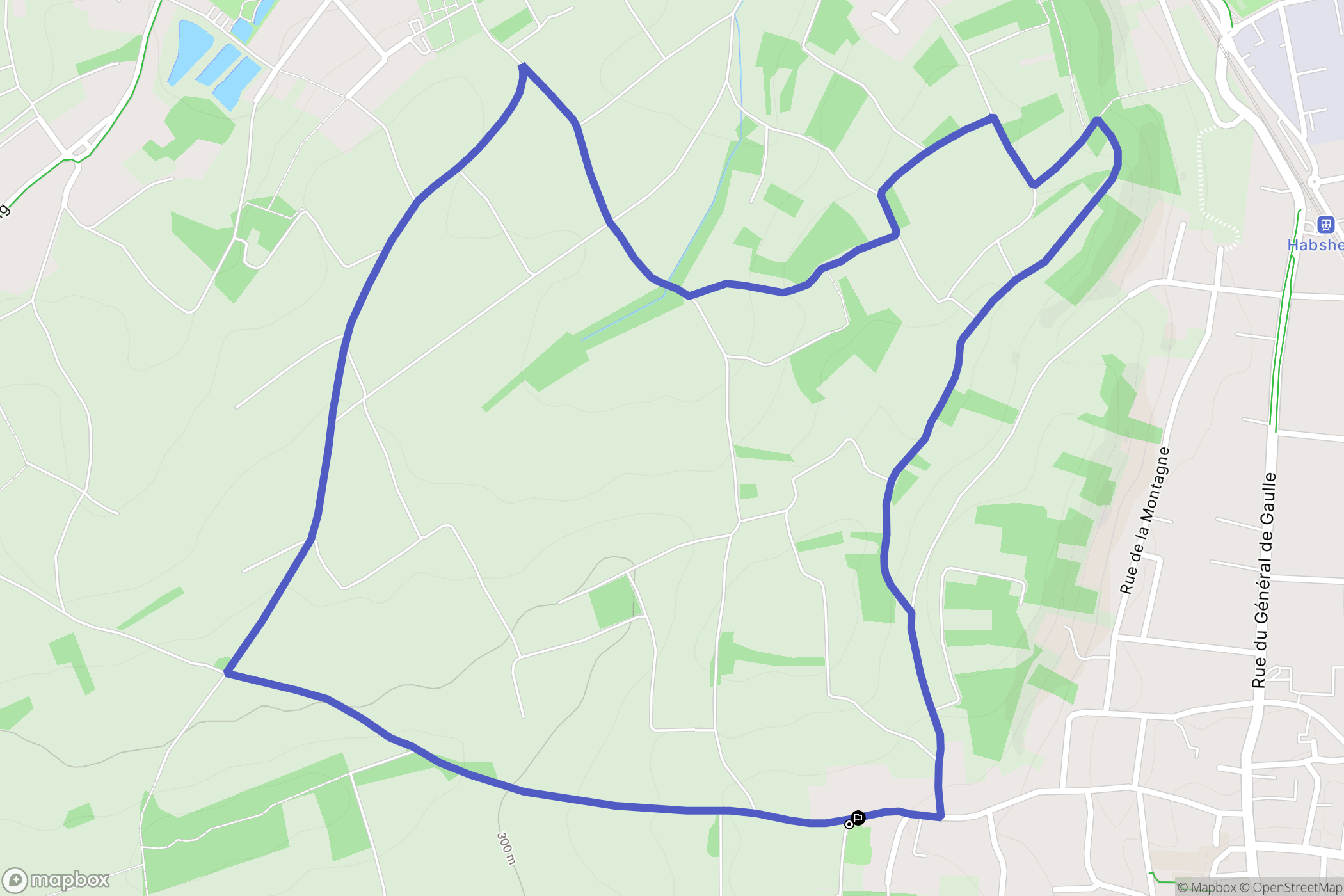Habsheim : carte du parcours de randonnée - France