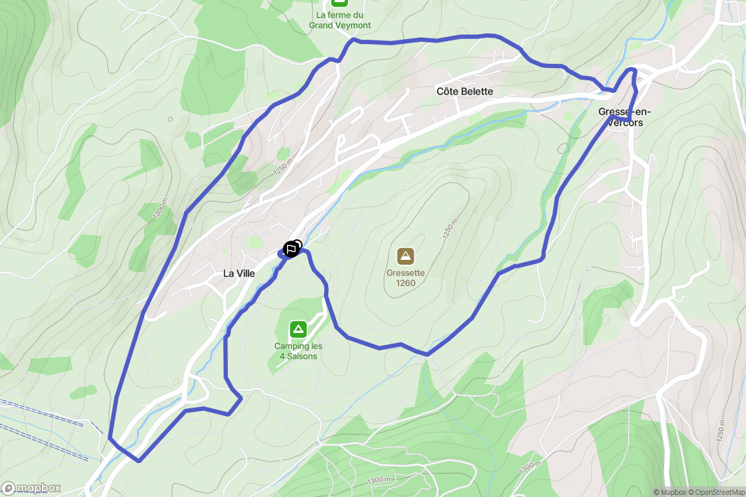 Gresse-en-Vercors : carte du parcours de randonnée - France