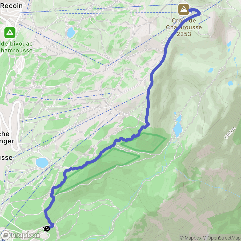 Chamrousse : carte du parcours de randonnée - France