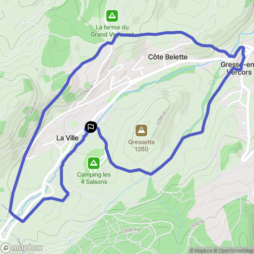 Gresse-en-Vercors : carte du parcours de randonnée - France