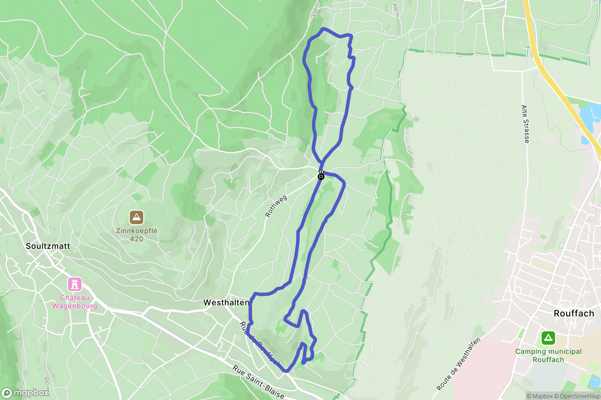 Westhalten : carte du parcours de randonnée - France