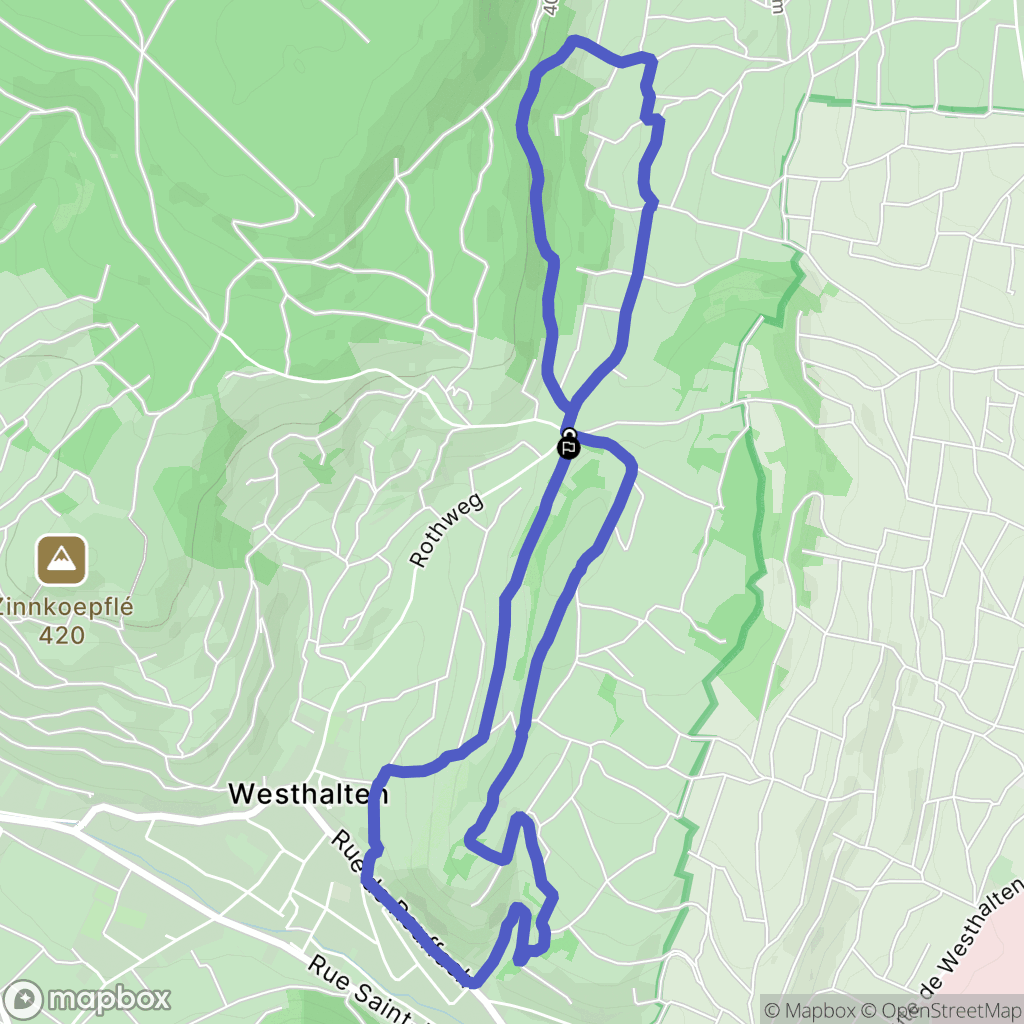 Westhalten : carte du parcours de randonnée - France