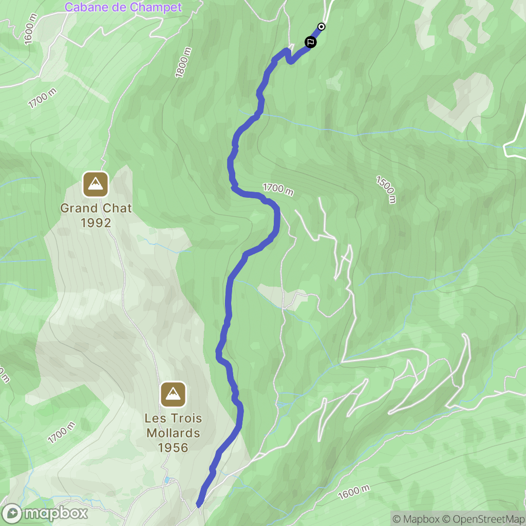 Saint-Alban-d'Hurtières : carte du parcours de randonnée - France