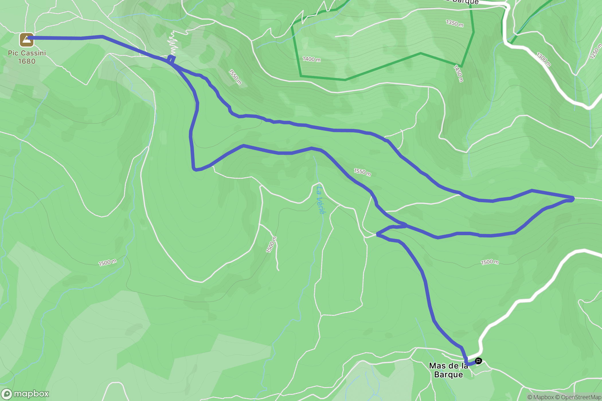 Pont-de-Montvert-Sud-Mont-Lozère : carte du parcours de randonnée - France