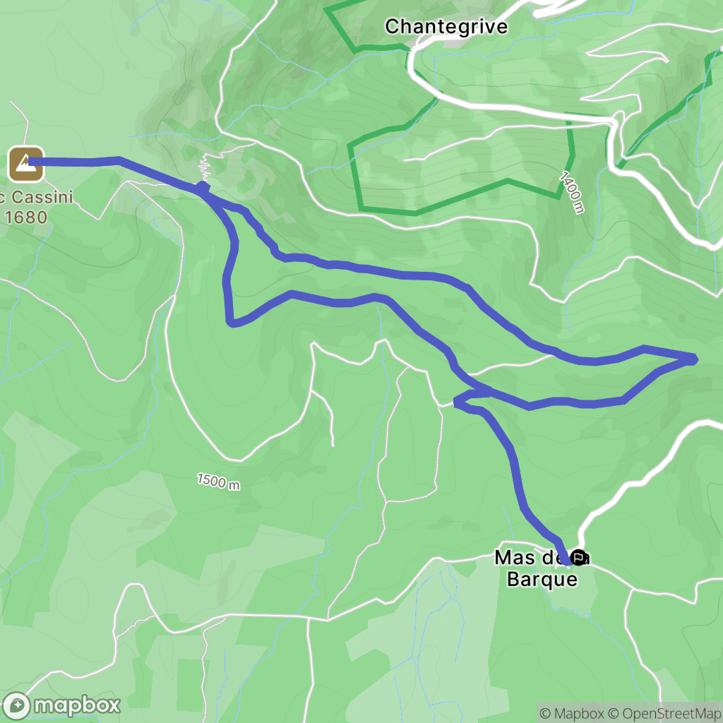 Pont-de-Montvert-Sud-Mont-Lozère : carte du parcours de randonnée - France