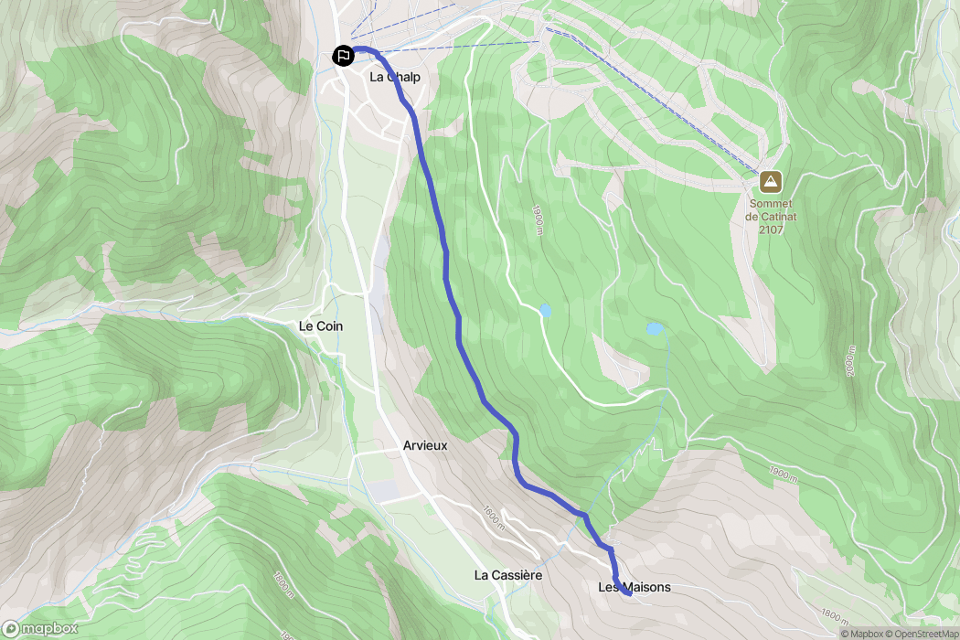Arvieux : carte du parcours de randonnée - France
