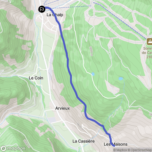 Arvieux : carte du parcours de randonnée - France