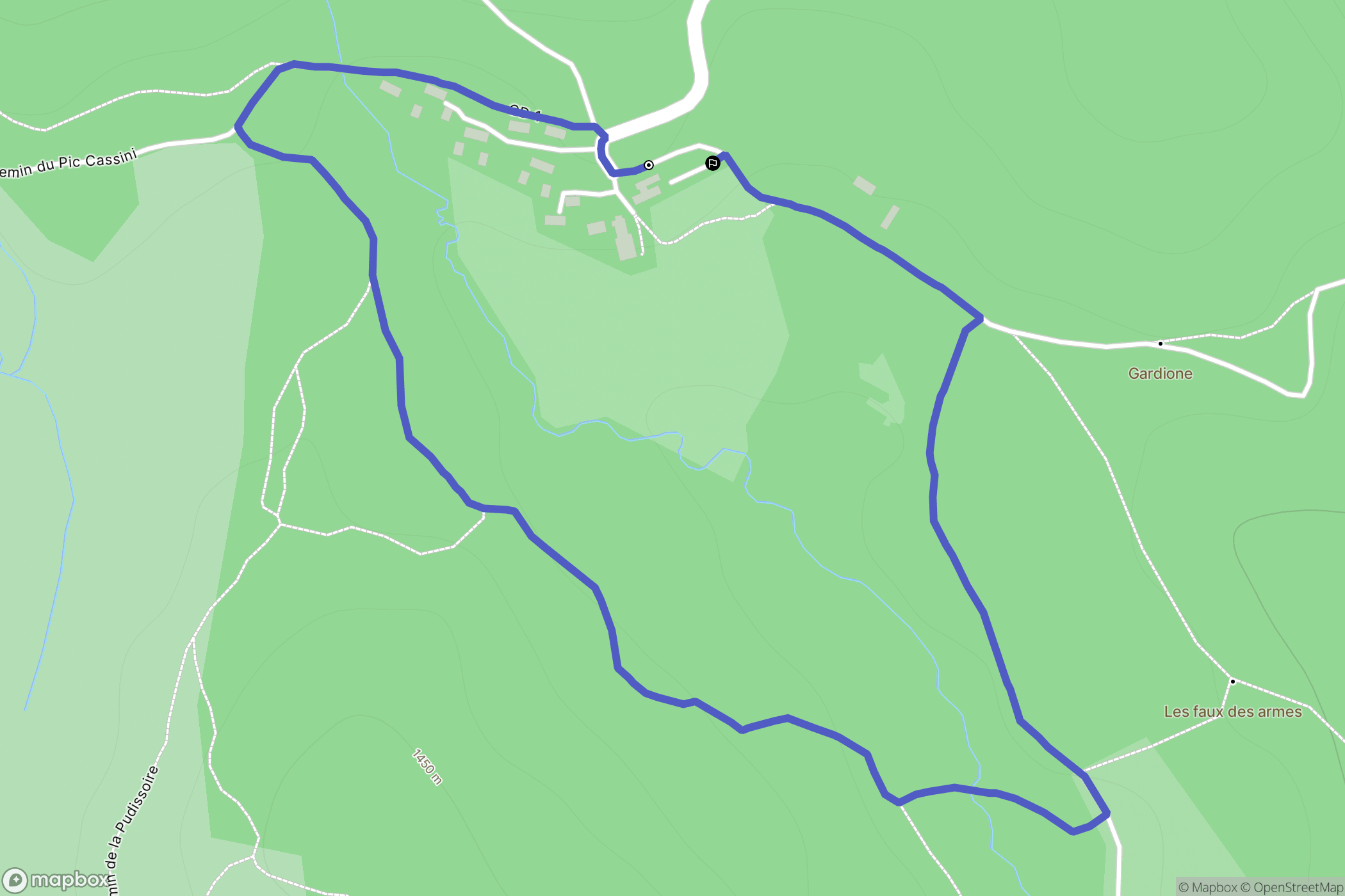 Pont-de-Montvert-Sud-Mont-Lozère : carte du parcours de randonnée - France