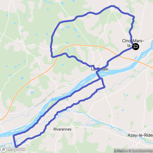 Cinq-Mars-la-Pile : carte du parcours de randonnée - France