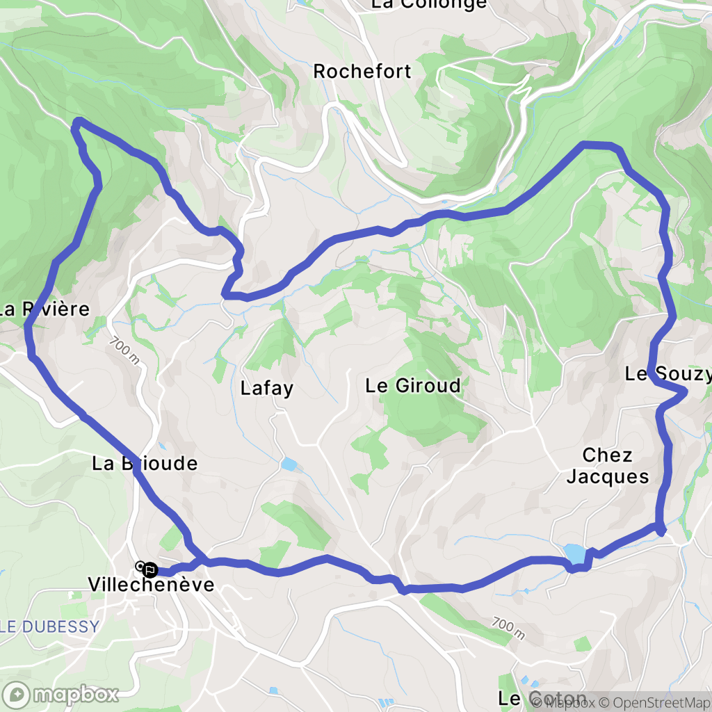 Villechenève : carte du parcours de randonnée - France