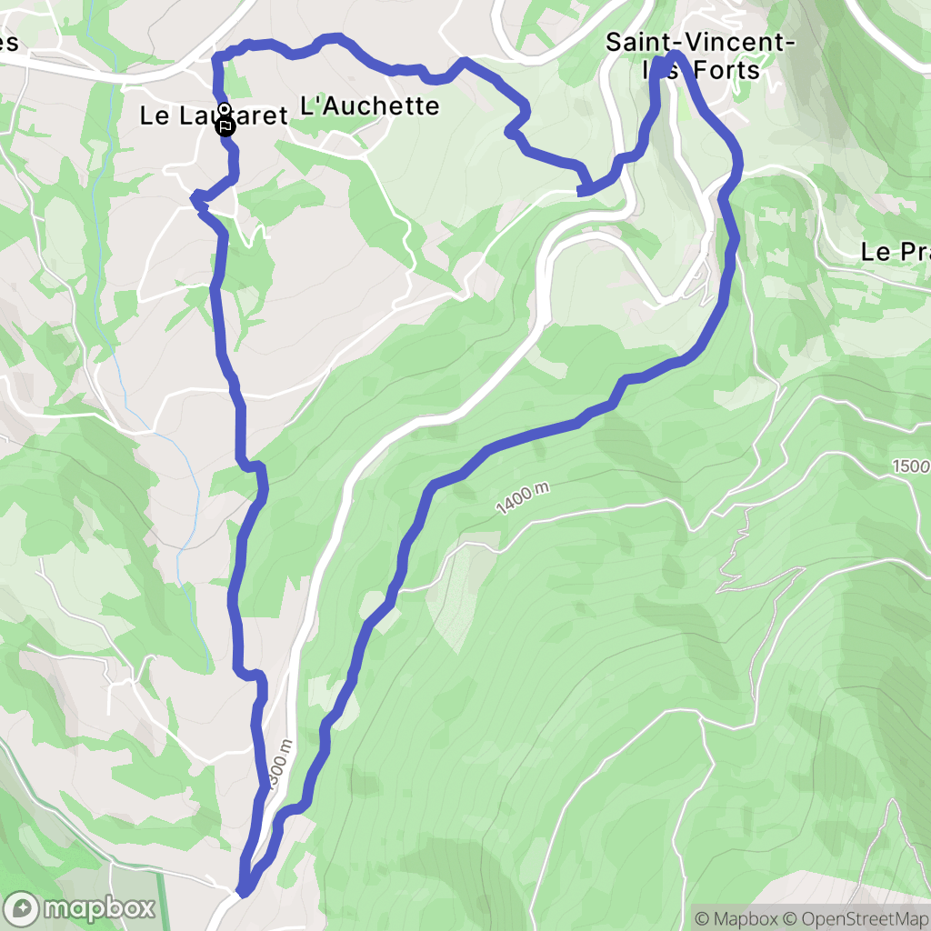 Ubaye-Serre-Ponçon : carte du parcours de randonnée - France