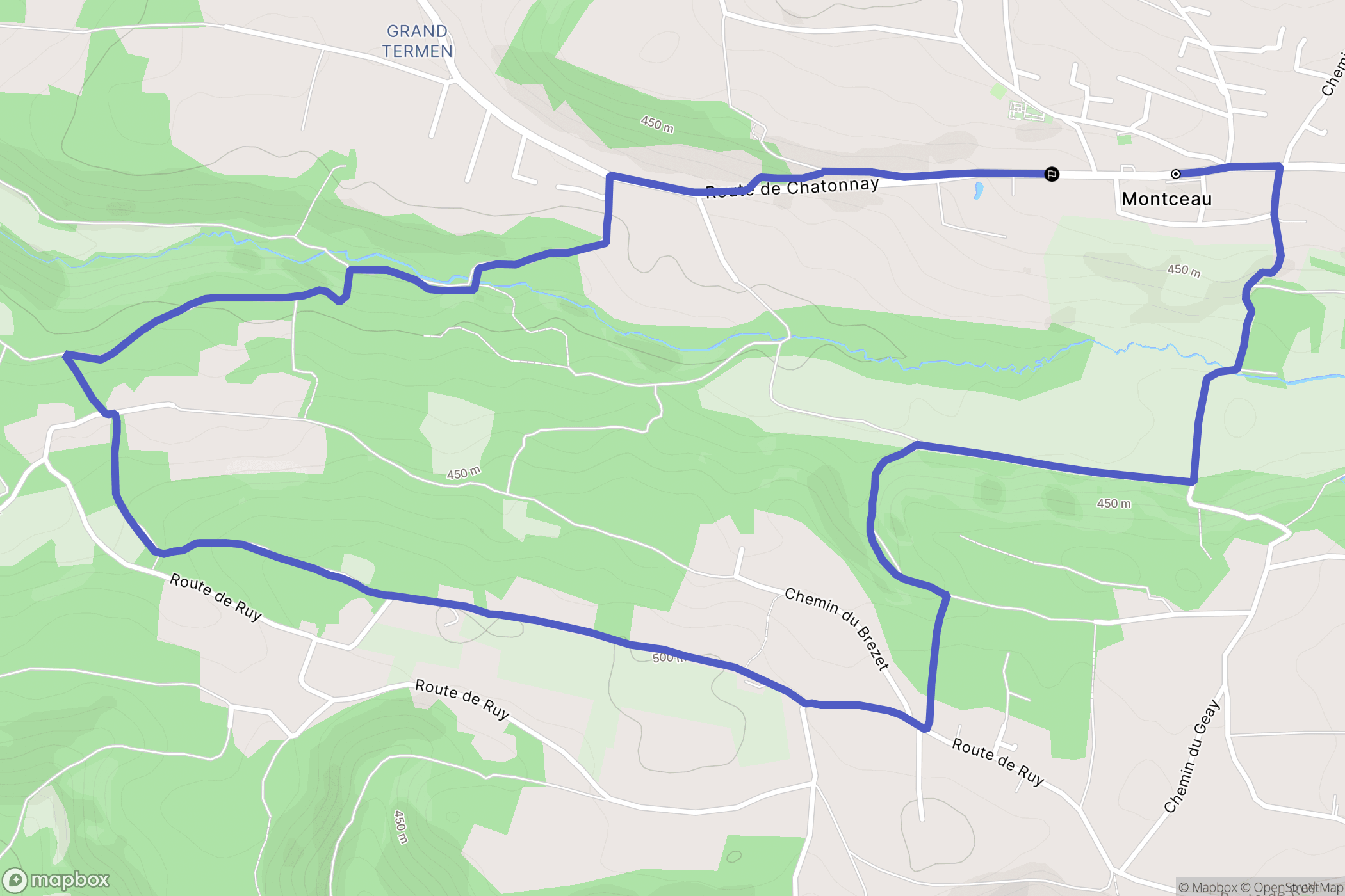 Ruy-Montceau : carte du parcours de randonnée - France