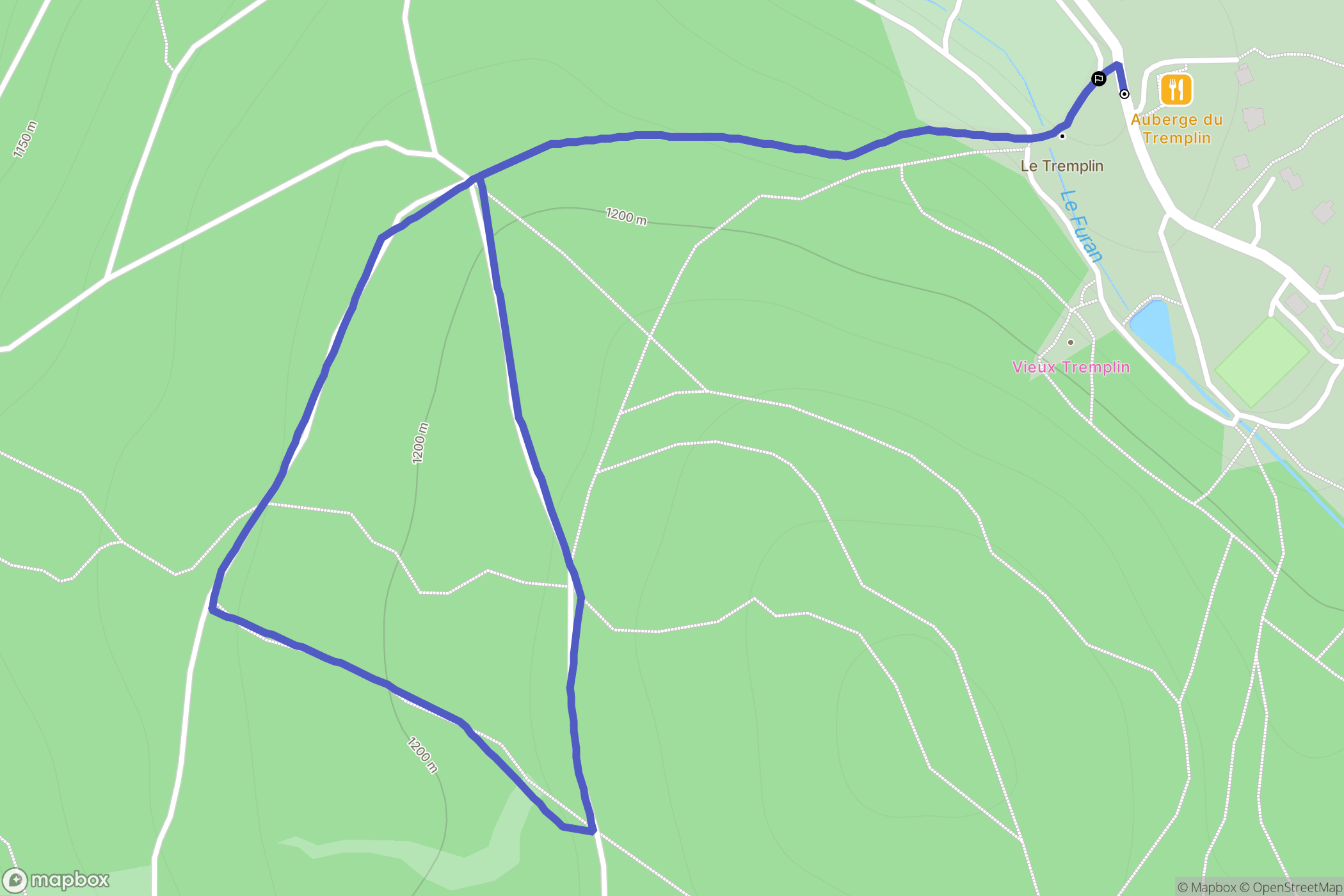 Le Bessat : carte du parcours de randonnée - France
