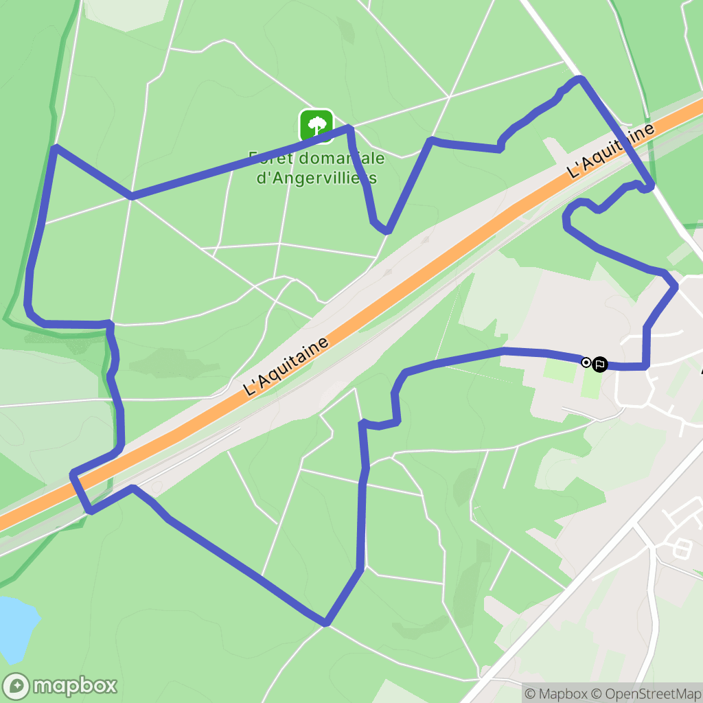 Angervilliers : carte du parcours de randonnée - France