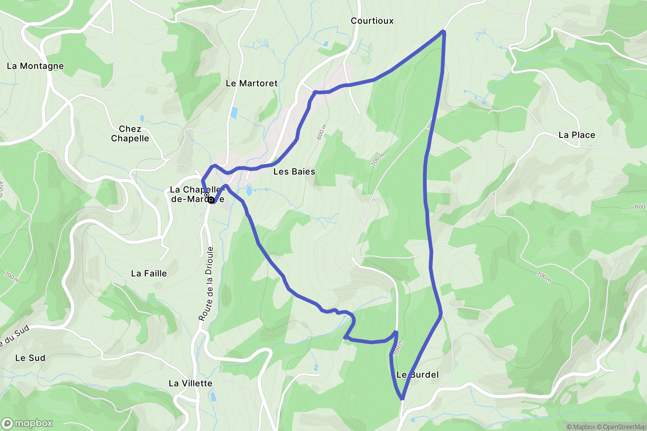 Thizy-les-Bourgs : carte du parcours de randonnée - France