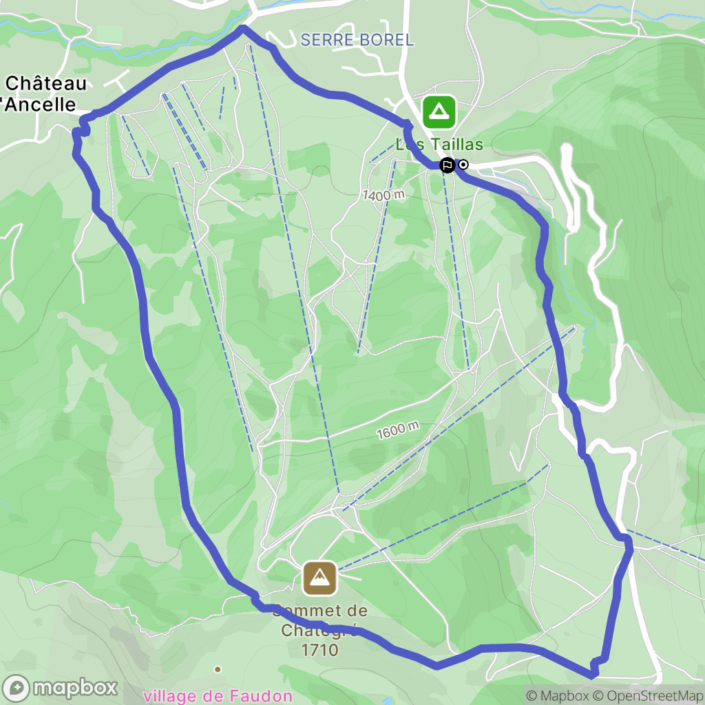 Ancelle : carte du parcours de randonnée - France