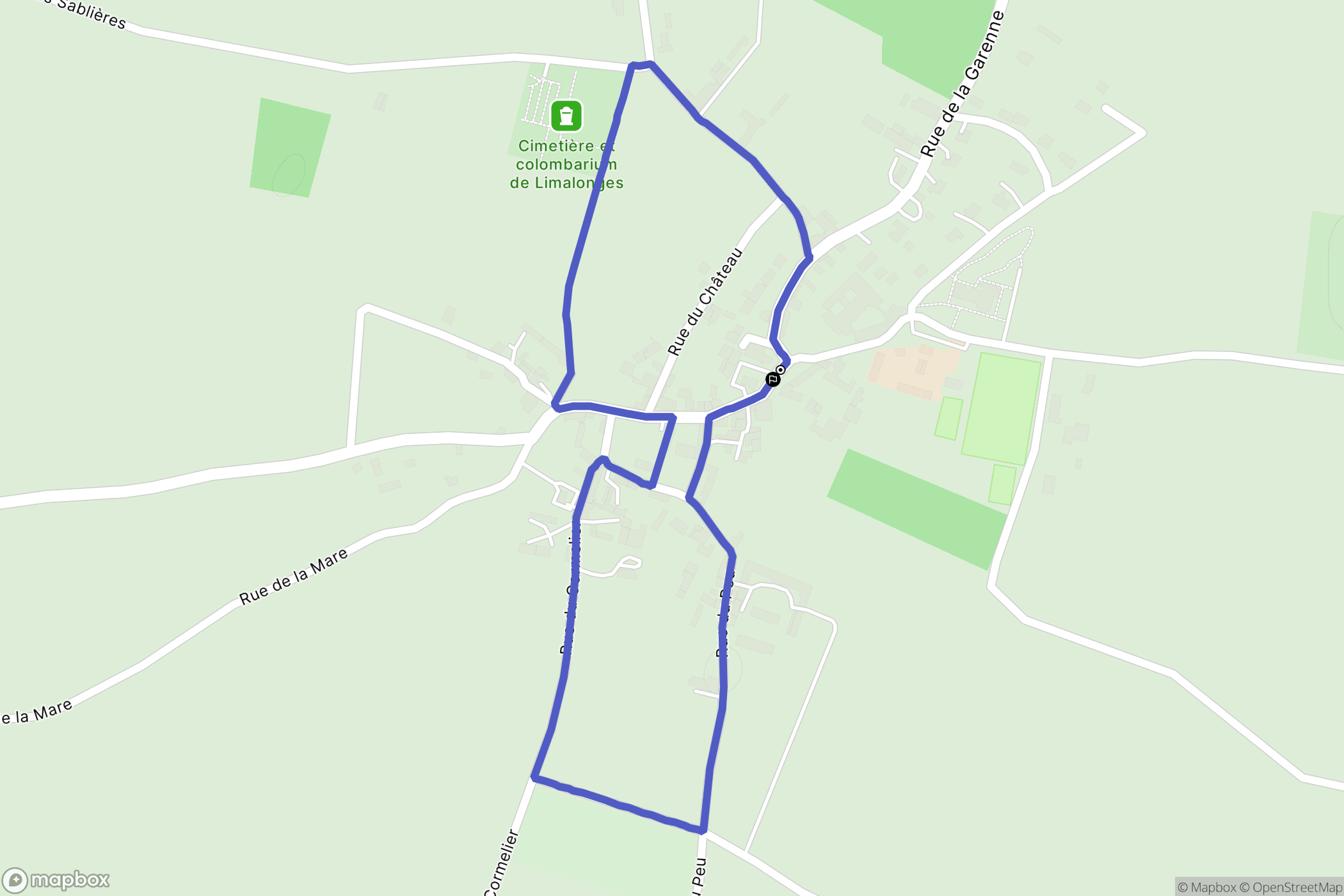 Limalonges : carte du parcours de randonnée - France