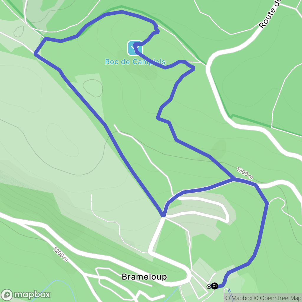 Prades-d'Aubrac : carte du parcours de randonnée - France
