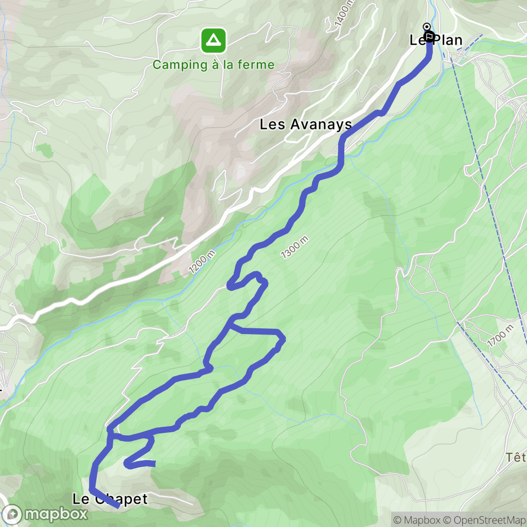 La Giettaz : carte du parcours de randonnée - France