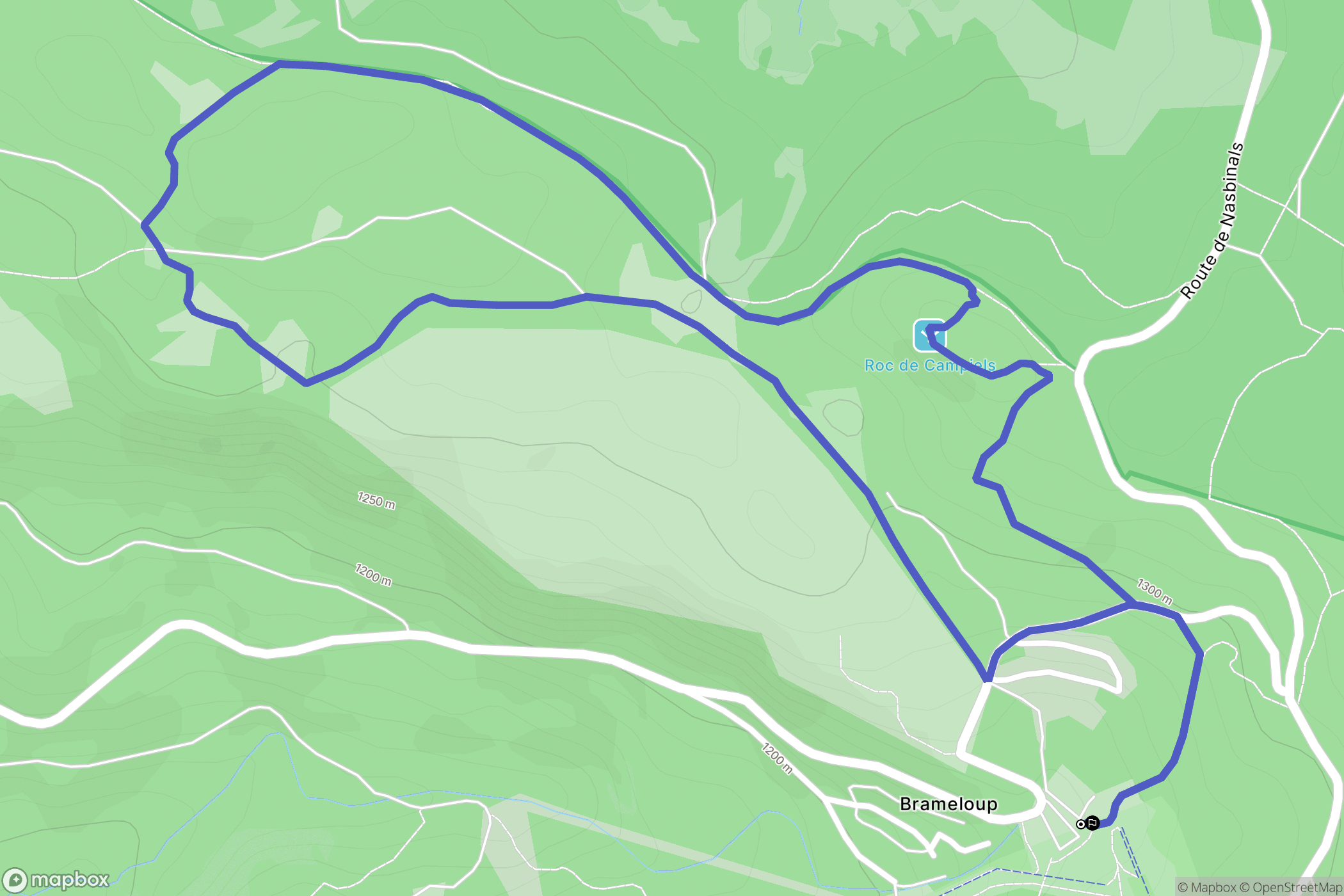 Prades-d'Aubrac : carte du parcours de randonnée - France
