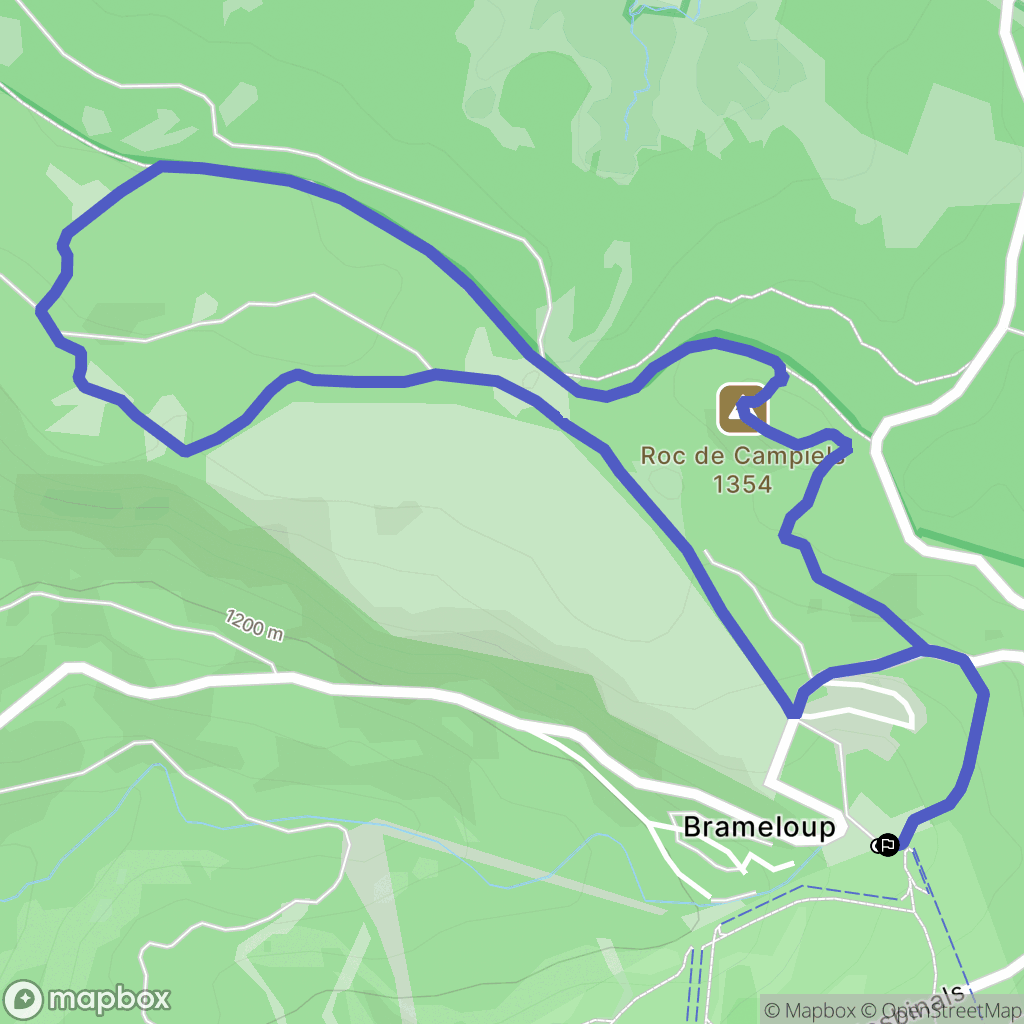 Prades-d'Aubrac : carte du parcours de randonnée - France