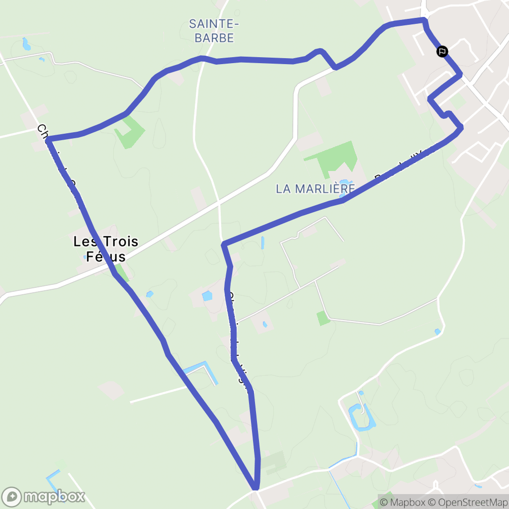 Linselles : carte du parcours de randonnée - France