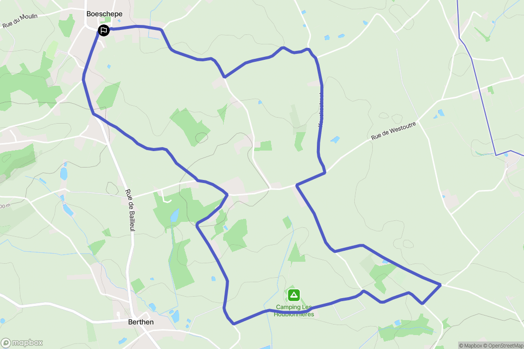 Boeschepe : carte du parcours de randonnée - France