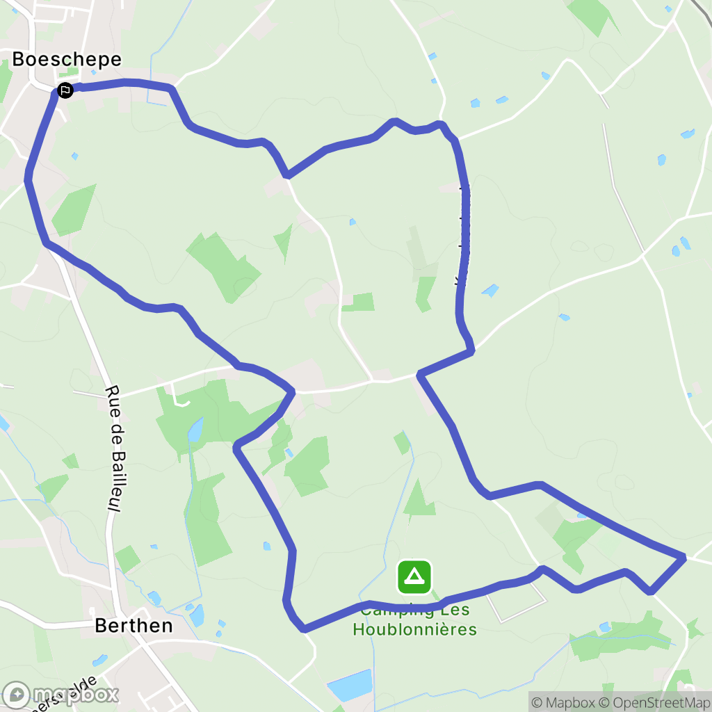 Boeschepe : carte du parcours de randonnée - France