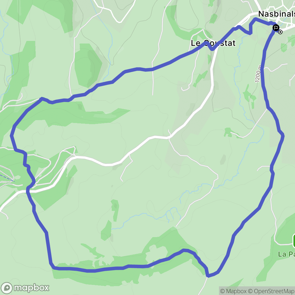 Nasbinals : carte du parcours de randonnée - France