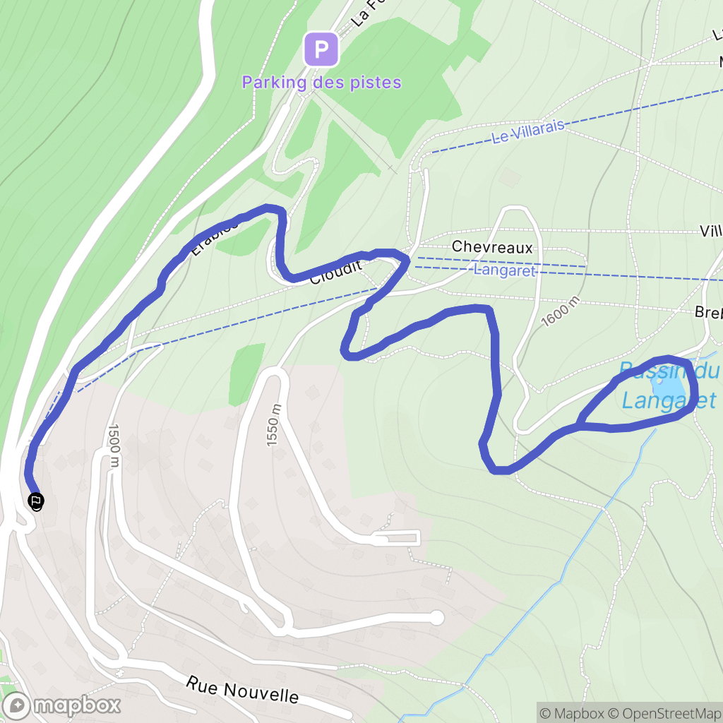 Villard-Reculas : carte du parcours de randonnée - France