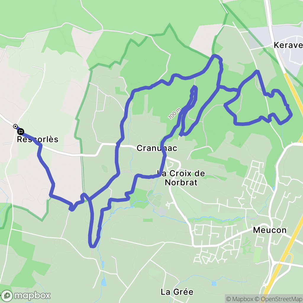 Grand-Champ : carte du parcours de randonnée - France