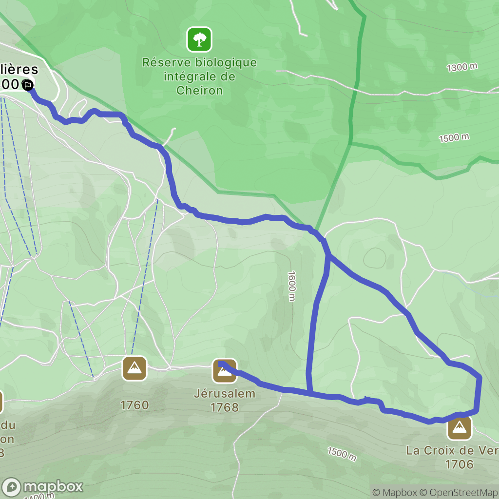 Gréolières : carte du parcours de randonnée - France