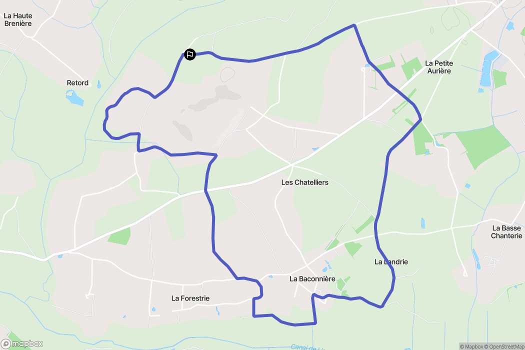 Chauve : carte du parcours de randonnée - France