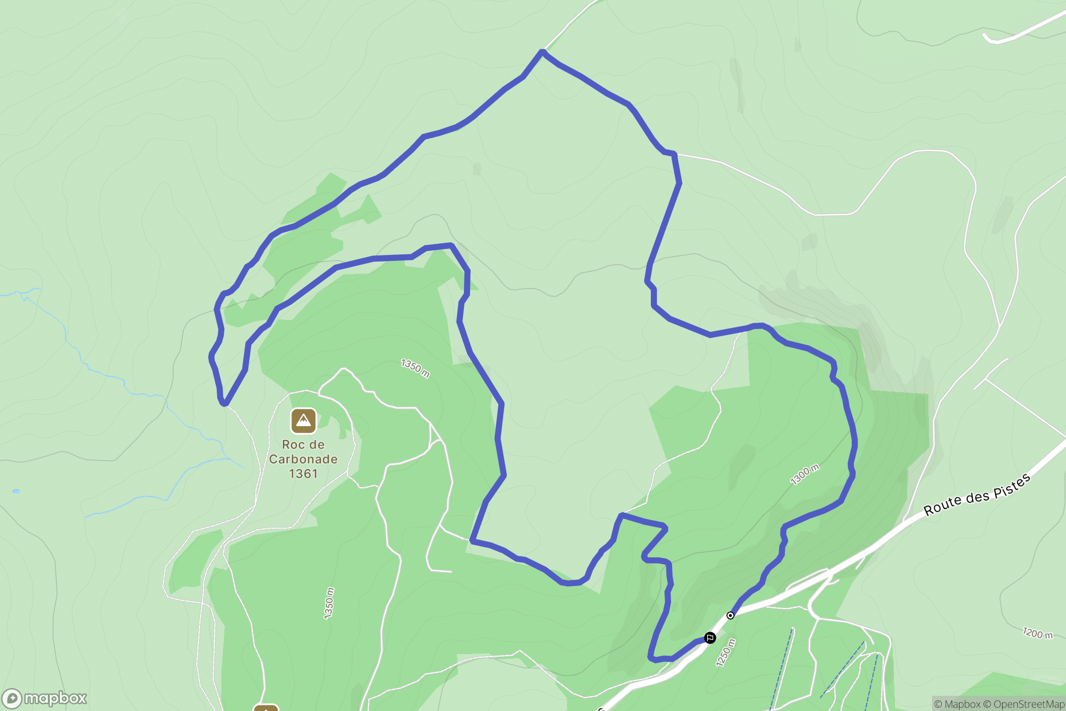 Saint-Urcize : carte du parcours de randonnée - France