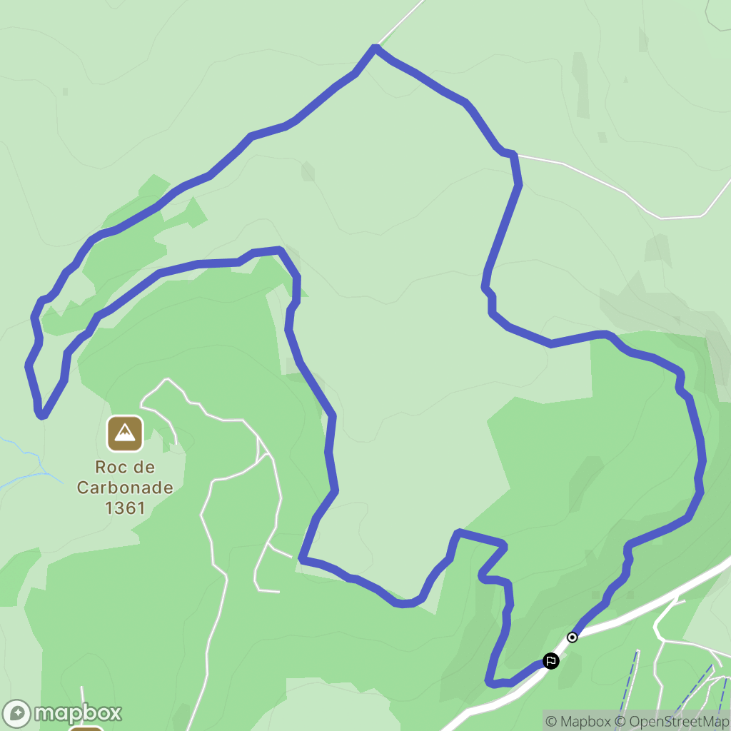 Saint-Urcize : carte du parcours de randonnée - France