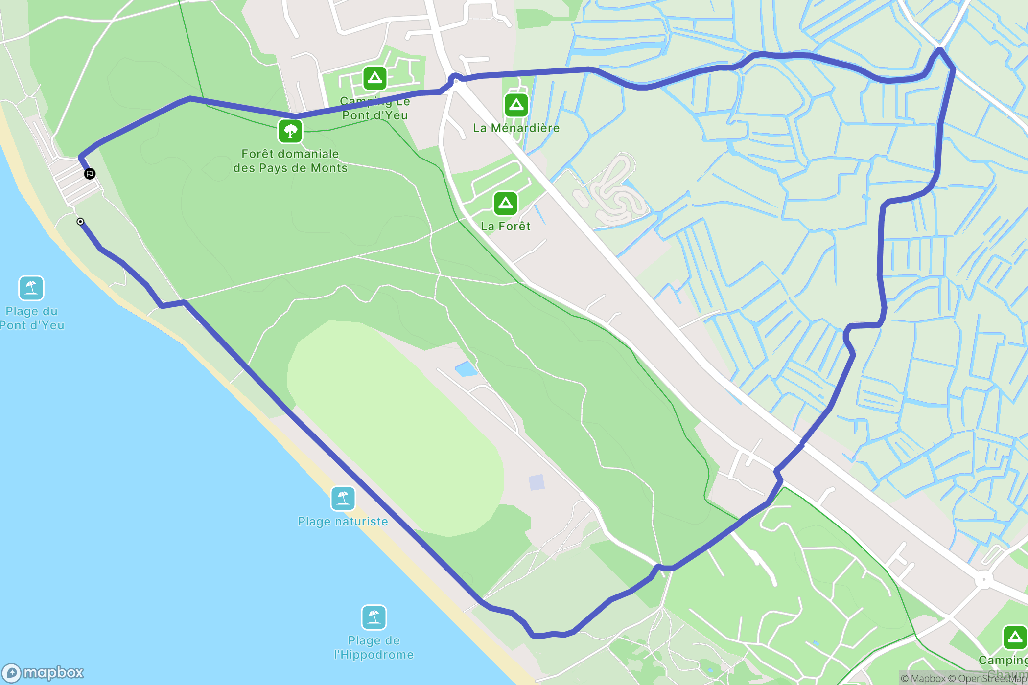 Notre-Dame-de-Monts : carte du parcours de randonnée - France