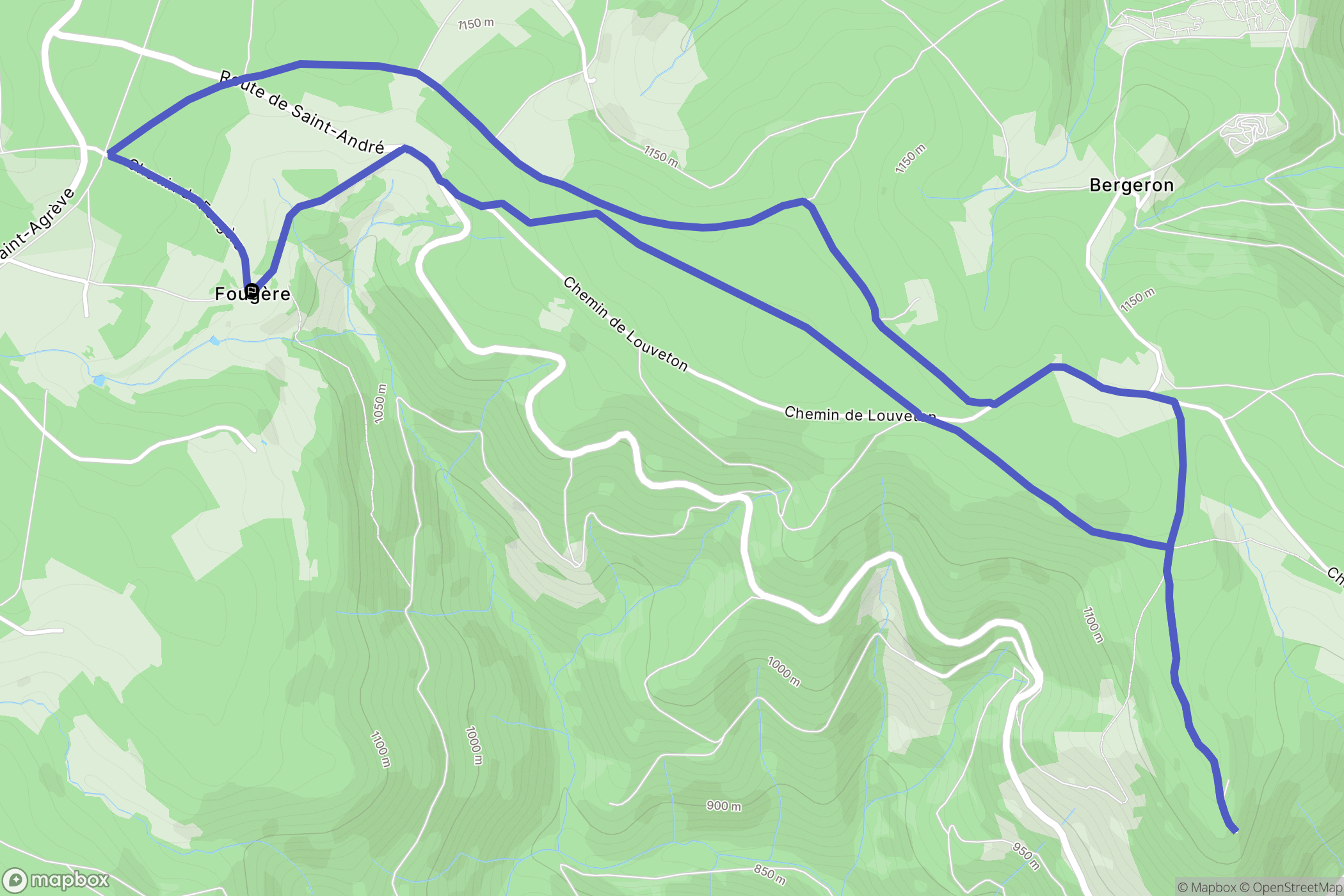 Saint-André-en-Vivarais : carte du parcours de randonnée - France