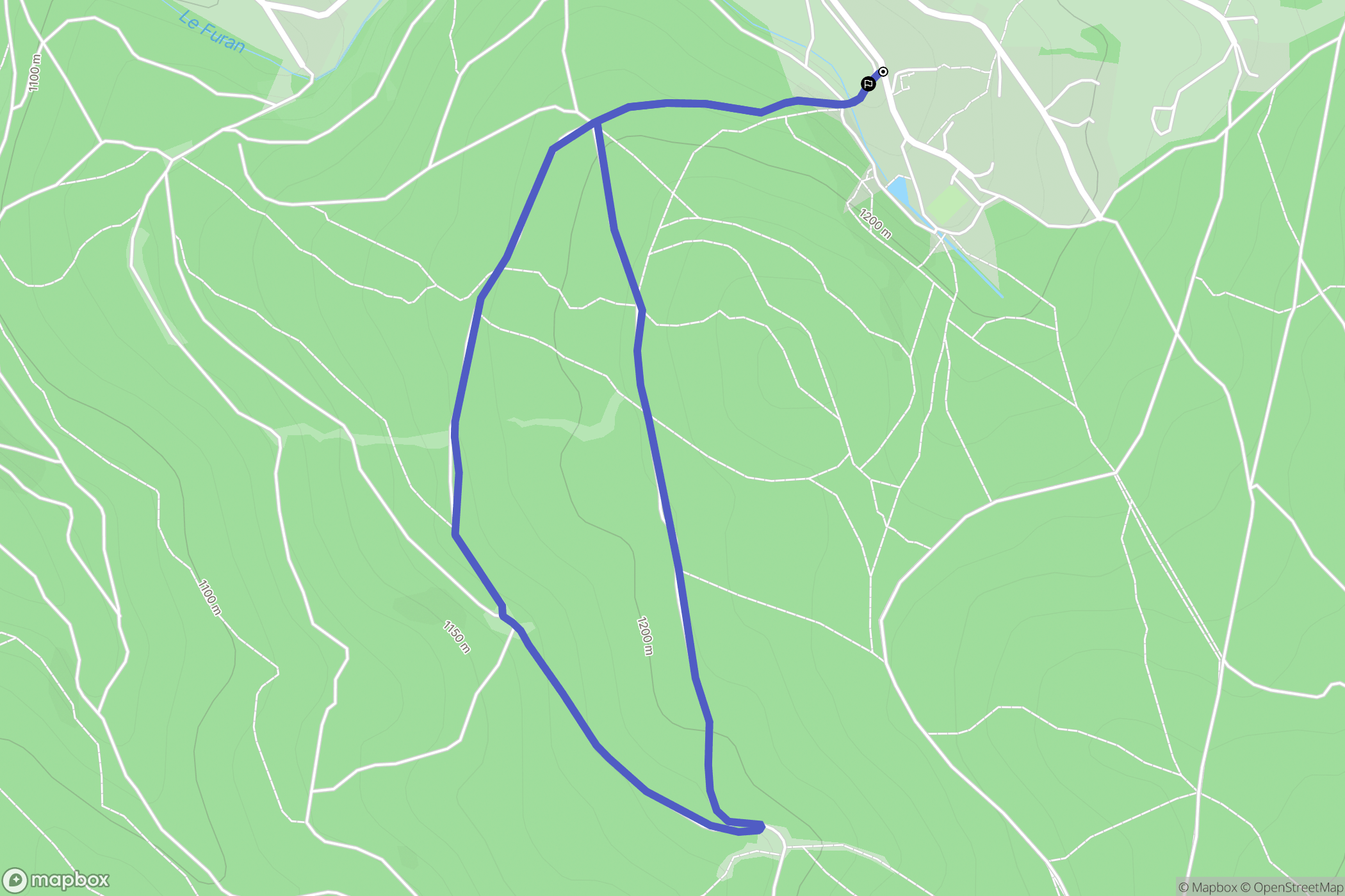 Le Bessat : carte du parcours de randonnée - France