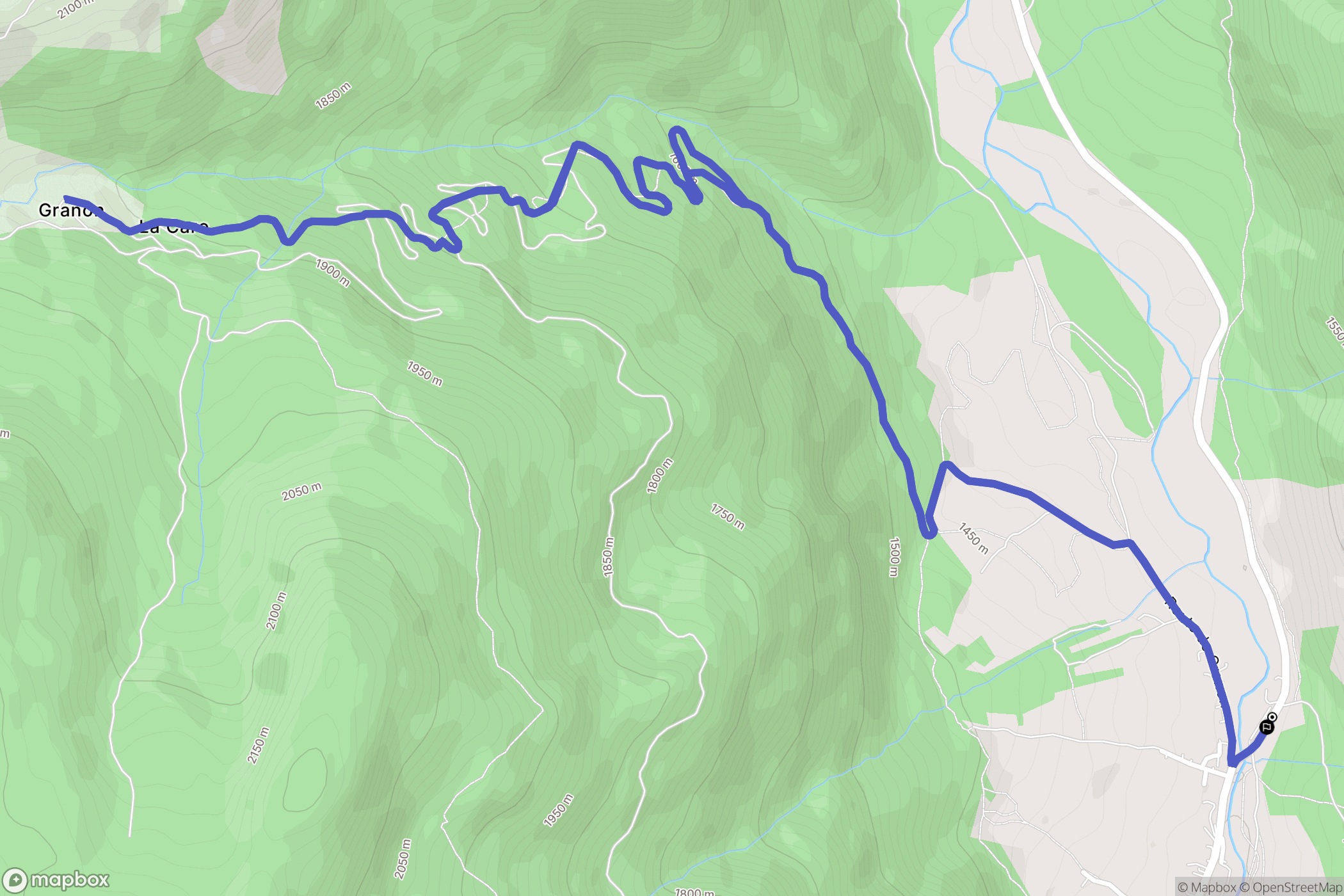 Val-des-Prés : carte du parcours de randonnée - France
